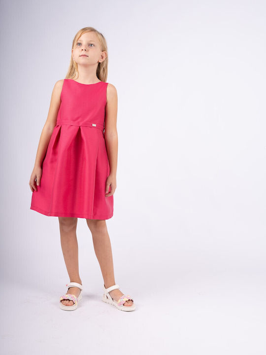 Kinderkleid Ärmellos Fuchsie