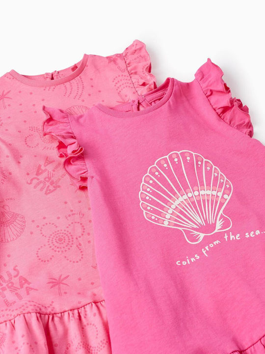 Zippy Set 2 rochii Coins From The Sea Fuchsia 6m-36m - Fuchsia