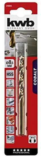 Kwb Cobalt Hss-e Metal Drill Bit O 8.5 Mm With Special Point Geometry For Excellent Precision In Drilling Tough Machinable Materials With Cordless Drills And Power Drills