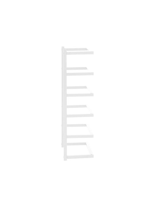 vidaXL Towel Holder Wall-Mounted Bathroom Shelf Unit with 6 Positions ​48x48cm White