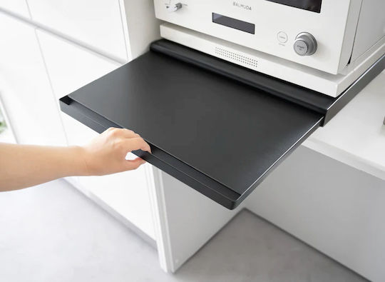 Yamazaki Extendable Kitchen Bench Metallic Black Tower 39-64.5x45x4