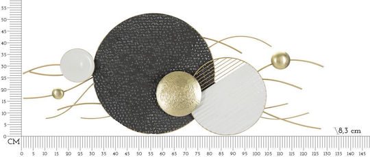 Mauro F Geometric Wall Decor Element Made of Metal 129.5x8.3x53.3cm