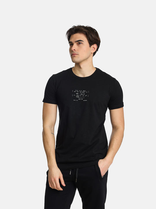 Paco & Co T-shirt Bărbătesc cu Mânecă Scurtă Black