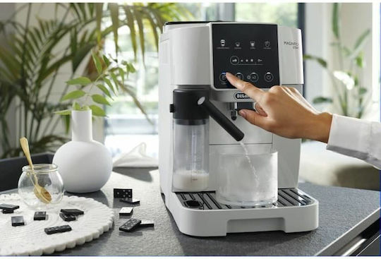 De'Longhi Magnifica Start Automatic Espresso Coffee Machine 1450W Pressure 15bar for Cappuccino with Grinder White ECAM220.61.W