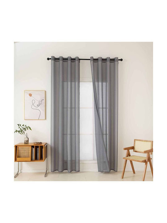 Beauty Home Sharp Art 8448 Ύφασμα Κουρτίνας Γκρι