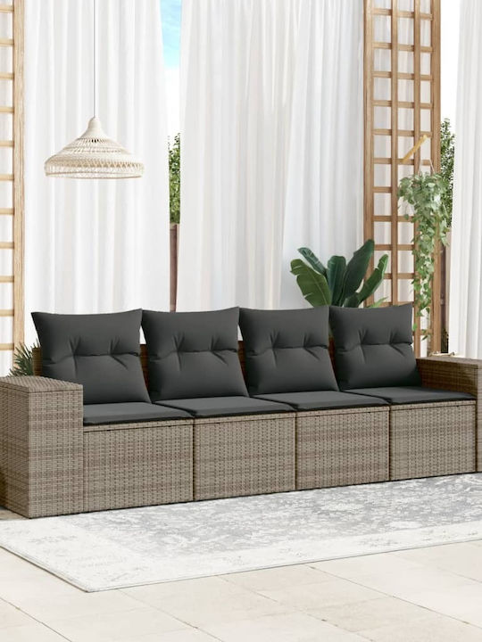 Canapea Cu Patru Locuri De Exterior Din Rattan Cu Perne 55x55x69cm