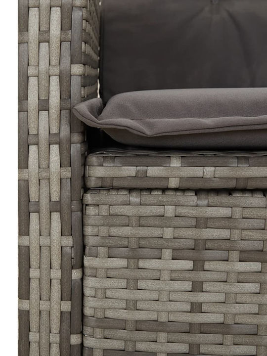 Garden & Outdoor Furniture Sets Dining Room Set 2 Pieces Gray with Pillows