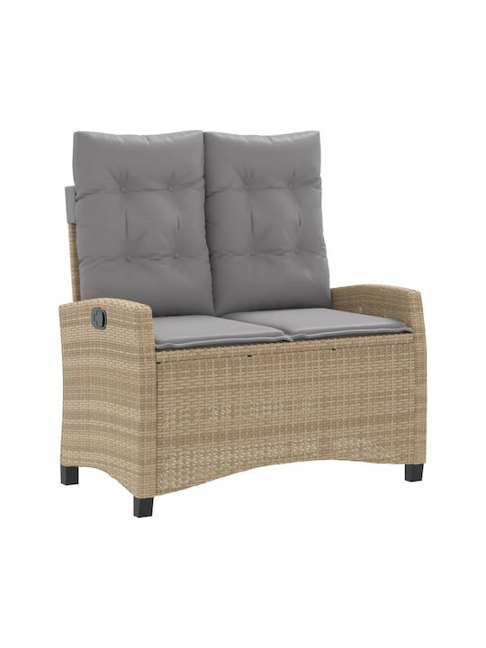 Garden & Outdoor Furniture Set Dining Room 2 Pieces Beige with Pillows