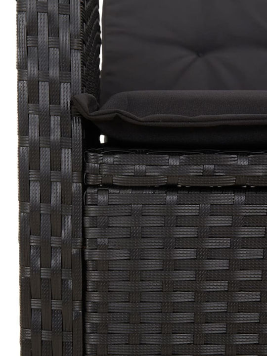 Garden & Outdoor Furniture Sets Dining Room Set 2 Pieces Black with Pillows