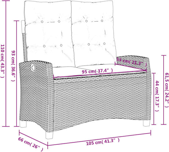 Garten- und Outdoor-Möbelsets 2 Stück Beige mit Kissen