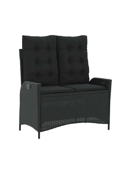 Garden & Outdoor Furniture Sets Dining Room Set 2 Pieces Black with Pillows