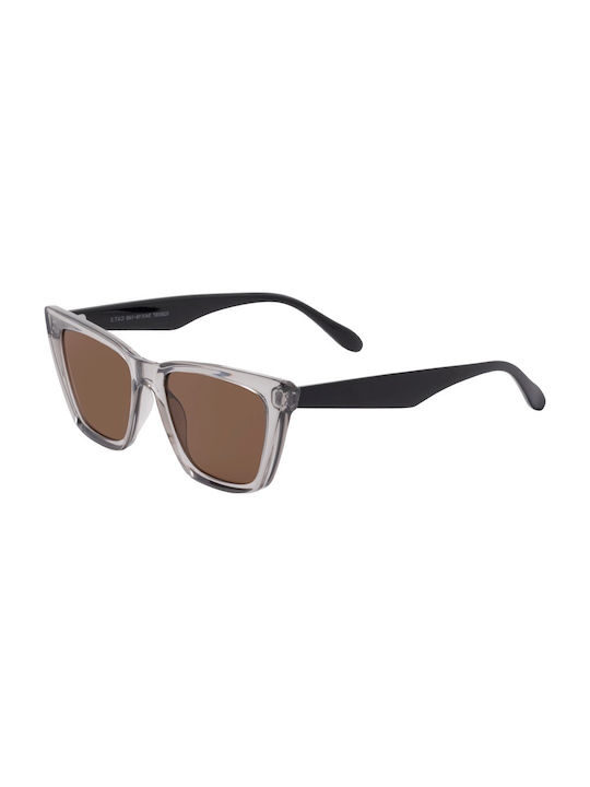 Sunglasses with Gray Plastic Frame and Brown Lens 07-028097-04