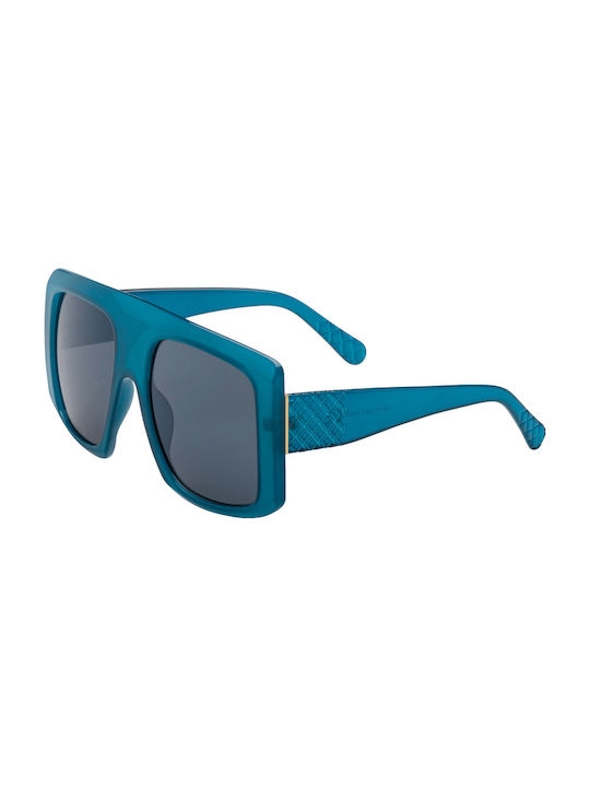 Sunglasses with Blue Plastic Frame and Gray Lens 01-7172-4