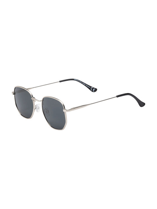 Sunglasses with Silver Metal Frame and Gray Polarized Lens 05-6188-Silver-Black