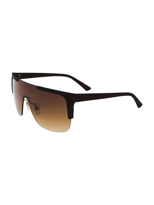 Sunglasses with Black Metal Frame and Brown Gradient Lens 01-8817-2