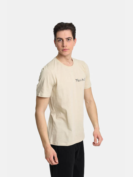 Paco & Co Men's Short Sleeve T-shirt Beige