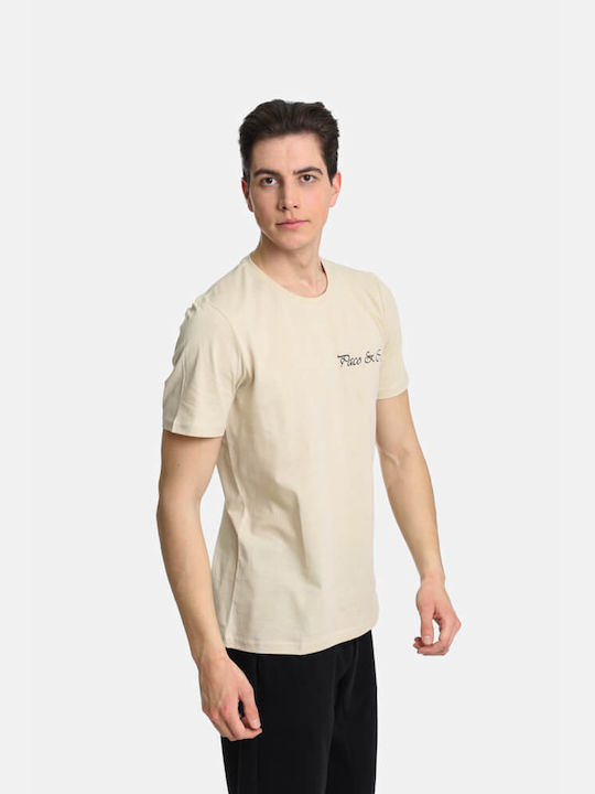 Paco & Co Herren T-Shirt Kurzarm Beige