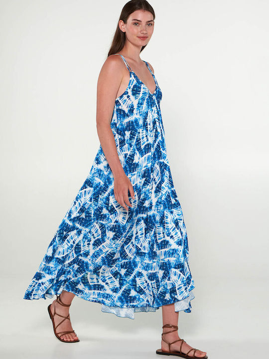 Vamp Καλοκαιρινό Maxi Φόρεμα Blue Wave