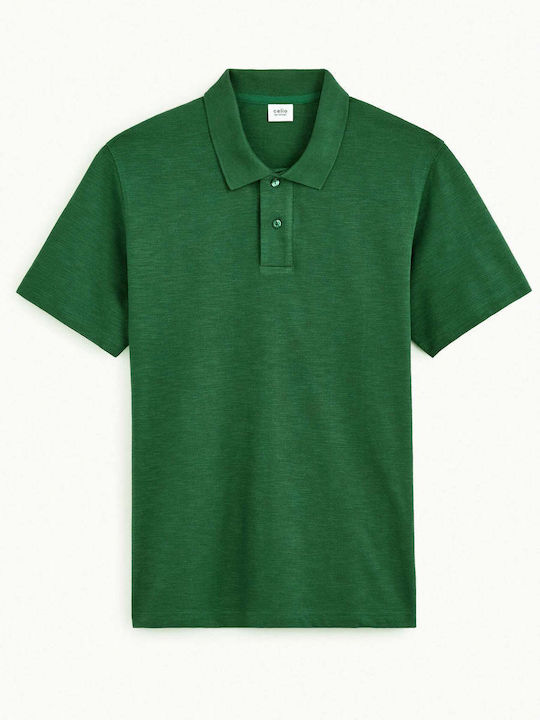 Celio Herren Kurzarmshirt Polo Grün