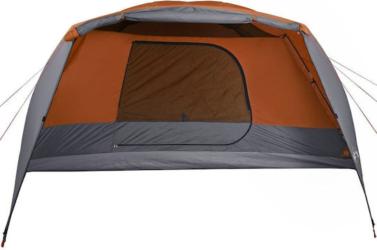 vidaXL Καλοκαιρινή Σκηνή Camping Γκρι για 6 Άτομα 412x370x184εκ. Γκρι/Πορτοκαλί
