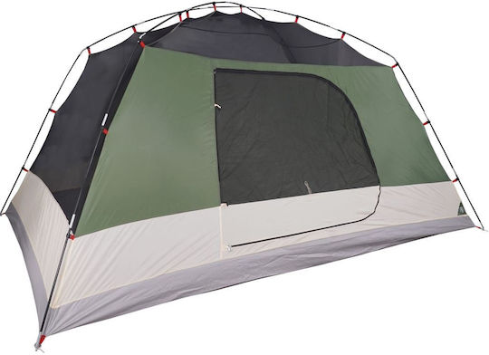 vidaXL Καλοκαιρινή Σκηνή Camping Πράσινη για 6 Άτομα 184x370x190εκ.