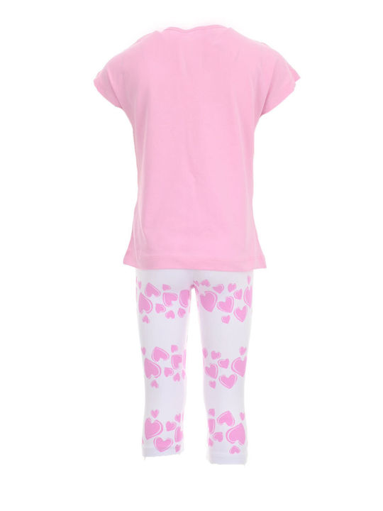 Nek Kids Wear Kids Set with Leggings Summer 2pcs Pink