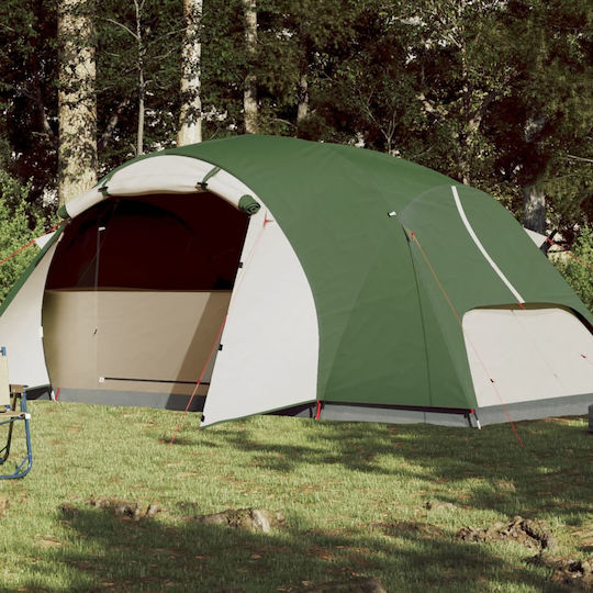 vidaXL Summer Camping Igloo Tent Green with Double Cloth for 8 People 360x430x190cm
