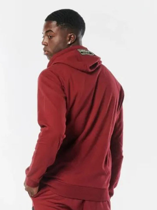 Body Action Men's Sweatshirt Jacket with Hood Red