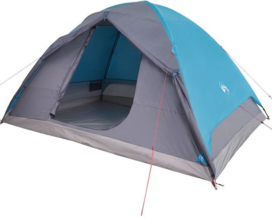 vidaXL Summer Camping Igloo Tent Blue for 6 People 184x340x190cm