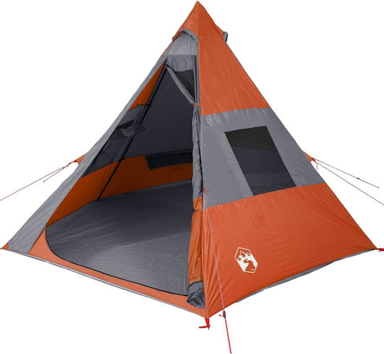 vidaXL Summer Camping Tent Teepee Orange For 7 People 350x350x233cm