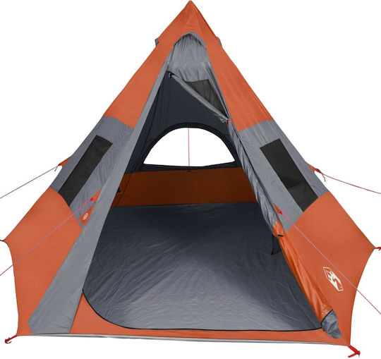 vidaXL Summer Camping Tent Teepee Orange For 7 People 350x350x233cm