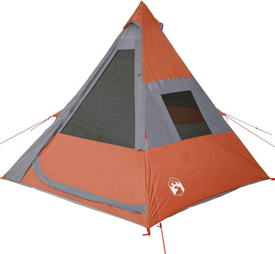 vidaXL Summer Camping Tent Teepee Orange For 7 People 350x350x233cm