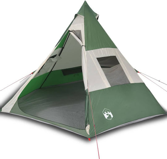 vidaXL Sommer Campingzelt Teepee Grüne Für 7 Personen 350x350x233cm