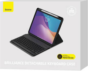 Baseus Brilliance Flip Cover Cu Tastatură În Engleză SUA Gri Pentru iPad Pro 12.9