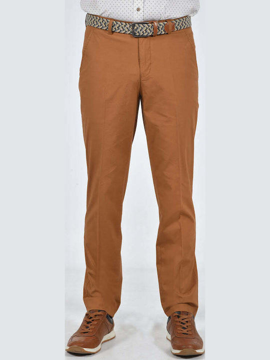Pantaloni Chino Elastic Tabac Brown