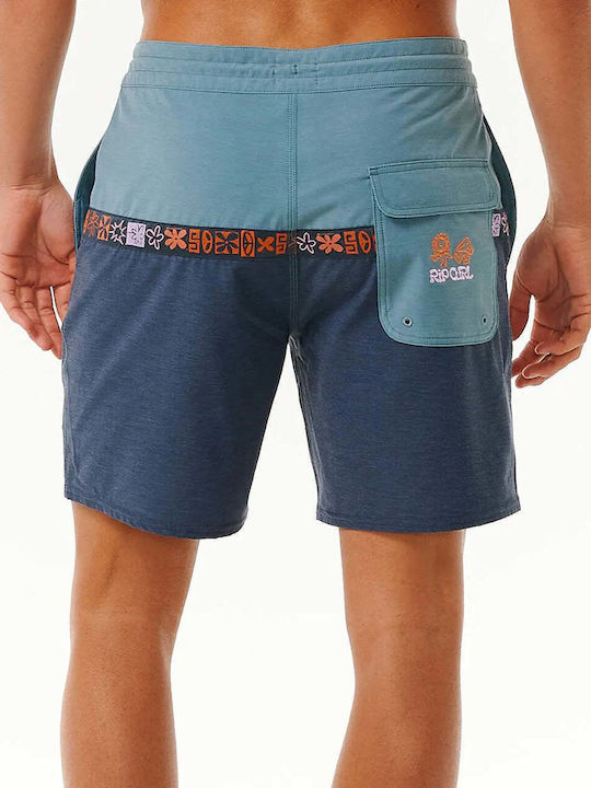 Boardshort Bărbați Înot Șorturi Dark Navy Cu dungi
