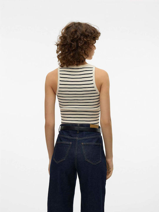 Vero Moda pentru Femei de Vară Crop Top Cu dungi Alb