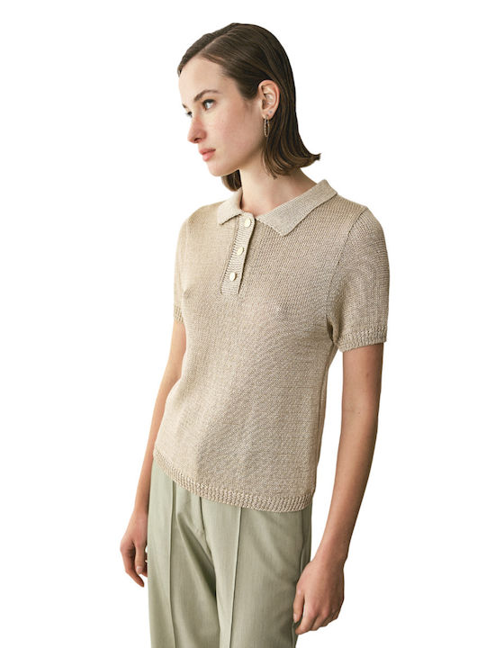 Figaro Damen Polo Bluse Sand