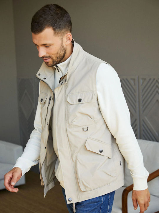 Fynch Hatton Ärmellos Herren Jacke Lässig Beige