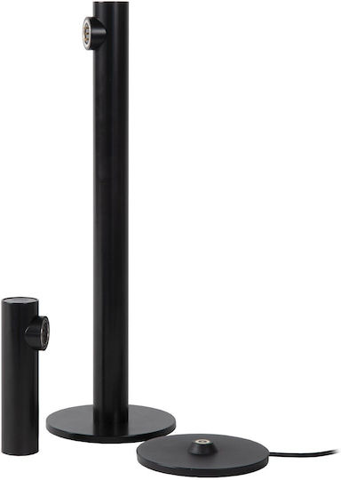 Lucide Lightning Μεταλλικό Πορτατίφ LED με Μαύρο Καπέλο και Βάση