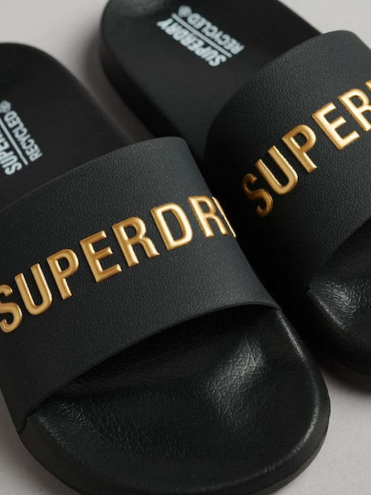 D4 Sdry Logo Vegan Pool Slide Women's Slides Black