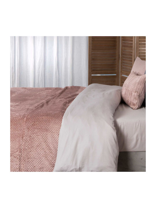 Lin De Luxe Blanket Velvet Double 200x220cm. Pink Dark