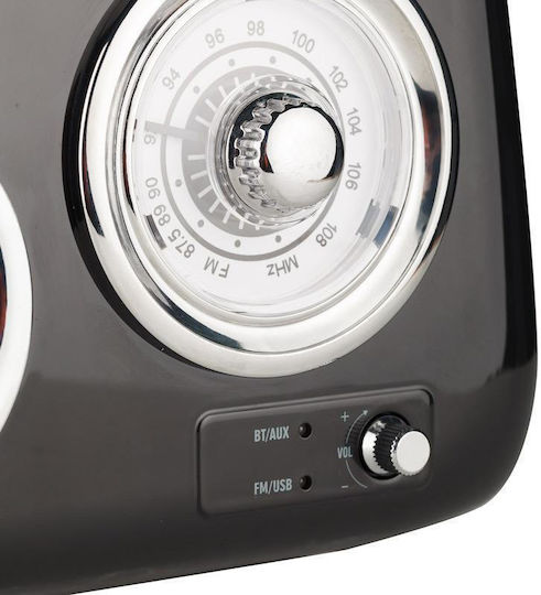 Osio OPR-3040B Retro Φορητό Ραδιόφωνο Επαναφορτιζόμενο με Bluetooth και USB Μαύρο