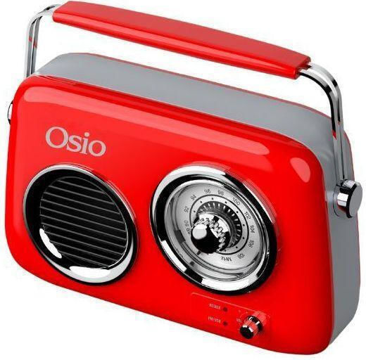 Osio OPR-3040R Retro cu Bluetooth și USB Roșu