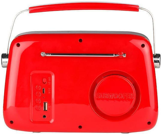 Osio OPR-3040R Retro cu Bluetooth și USB Roșu