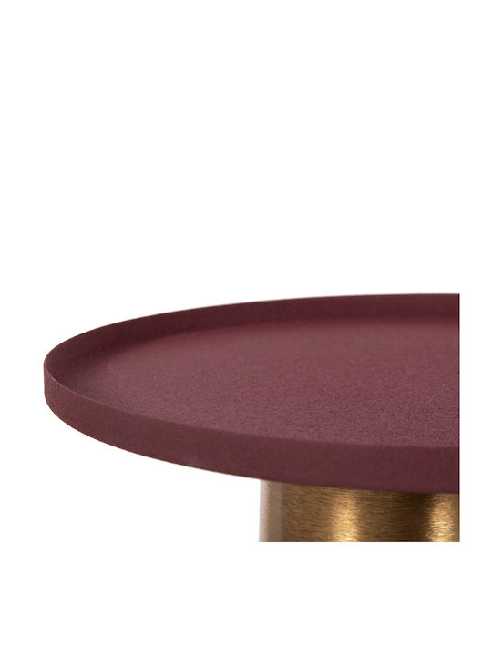 Round Side Coffee Table Punjab Metal Brick Red-Gold Copper W30.5xL30.5xH42cm