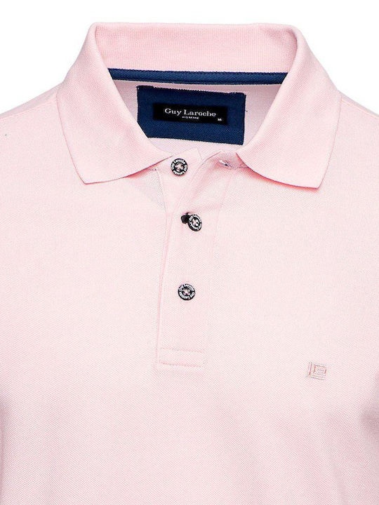 Guy Laroche Bluza Bărbătească cu Mânecă Scurtă Polo Pink