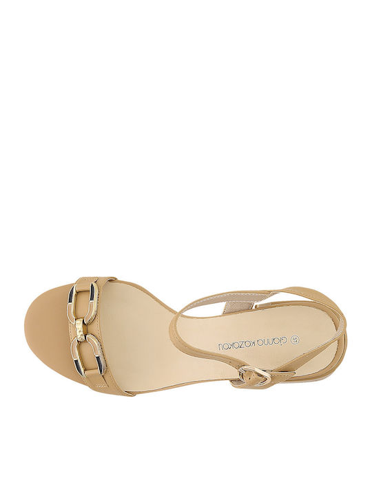 Serva Leather Sandals Beige
