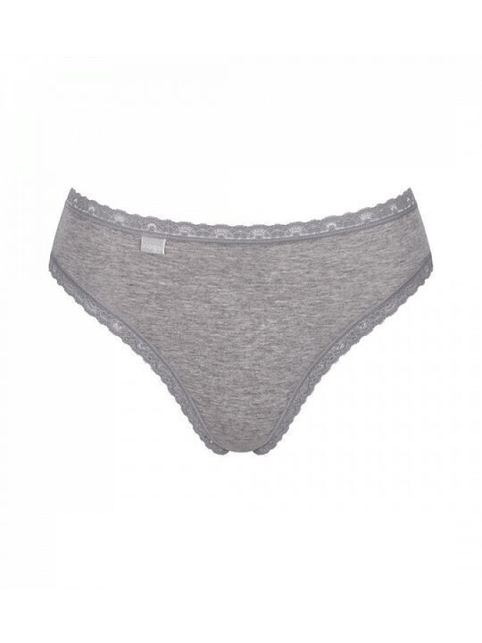 Βαμβακερά High Waist Women's Slip 3Pack with Lace Candle-grey
