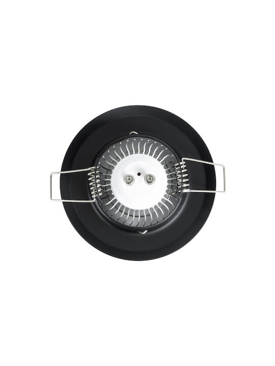 GloboStar Delta Round Metallic Frame for Spot GU5.3 Black 8.3x8.3cm. 1pcs